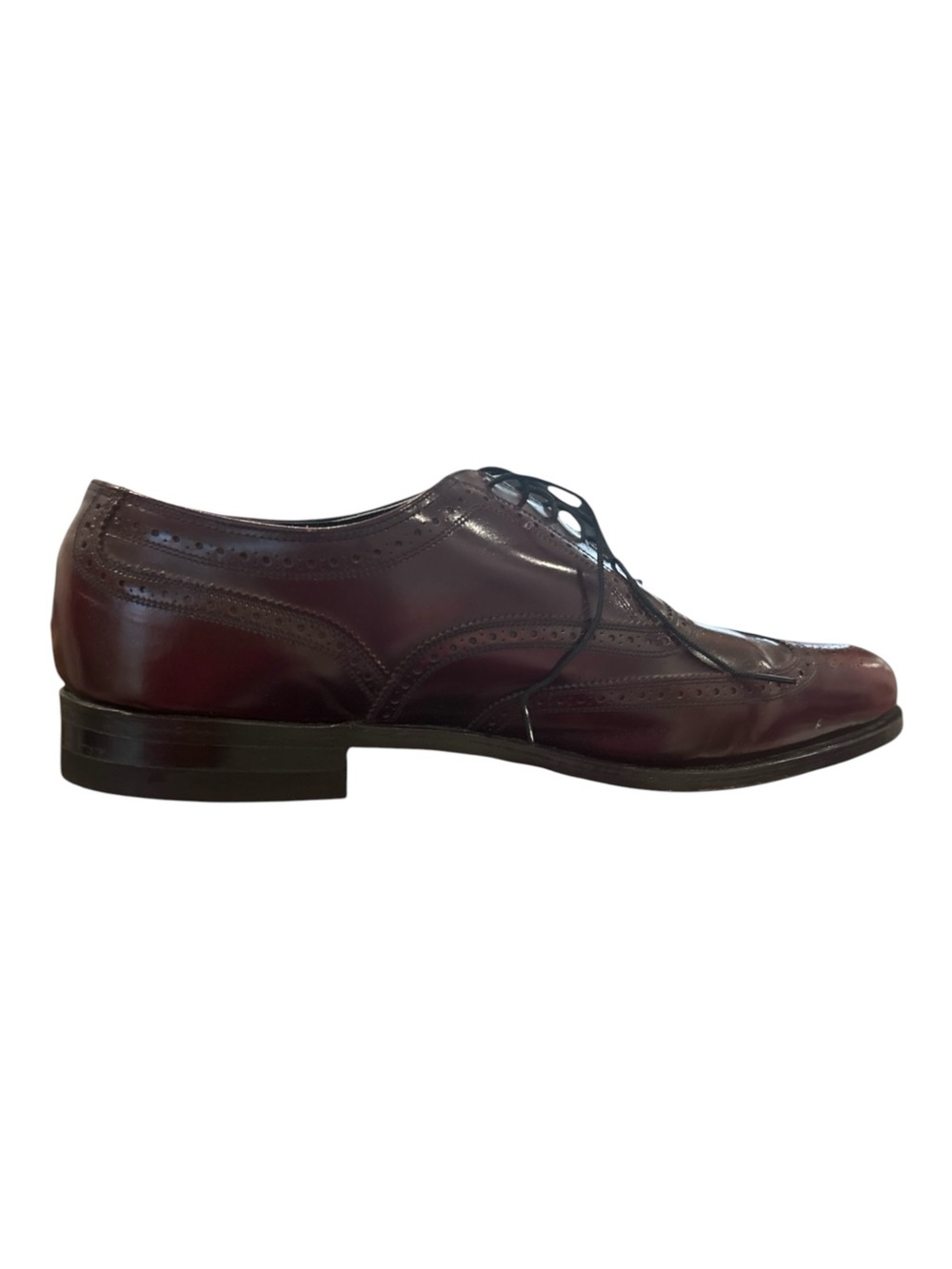 60s-70s FLORSHEIM ROYAL IMPERIAL OXBLOOD LEATHER WINGTIP SHOES W DUST COVER 13D - Picture 6 of 12